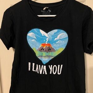 Tee Turtle Black 'I Lava You' Women’s M Shirt (Fits like a Small)